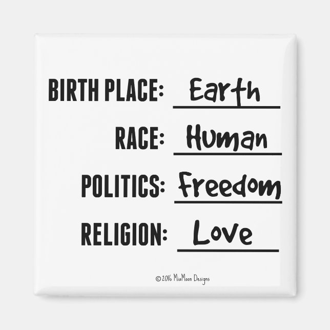 MAGNET DE LA TERRE DE NAISSANCE (Devant)