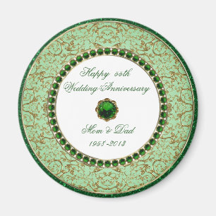 Magnet de l'anniversaire du Mariage Emerald