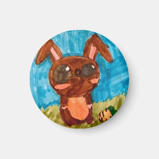 Magnet de lapin de printemps - Brown