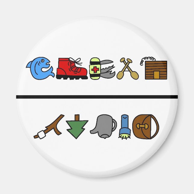 Magnet de lave-vaisselle propre de camping (Devant)