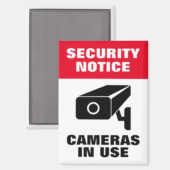 Magnet de l'avis de la caméra de sécurité (Recto/Verso)