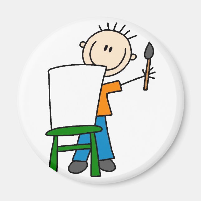 Magnet de l'école de peinture de garçon (Devant)