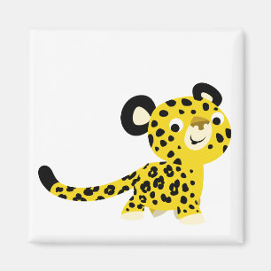 Magnet de léopard doux caricaturés