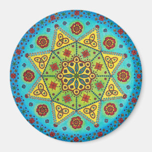 Magnet de l'étoile de fleurs Mandala