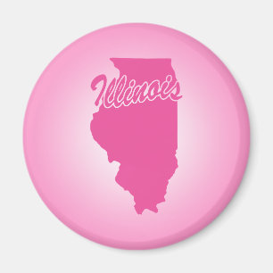 Magnet de l'Illinois rose