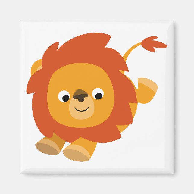 Magnet de Lion de caricature Perky (Devant)