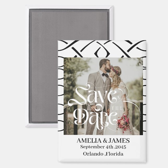 Magnet de mariage à nœud celtique pour annoncer la (Recto/Verso)