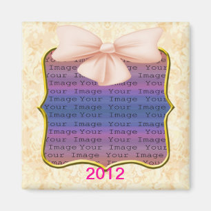 Magnet de mariage à nœud rose