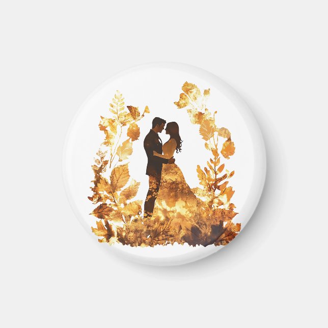 Magnet de Mariage d'automne rustique (Devant)