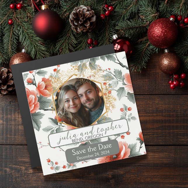 Magnet de mariage de Noël rouge et blanc charmant (Créateur téléchargé)