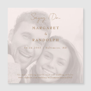 Magnet de mariage Élégance Rose pour annoncer la d