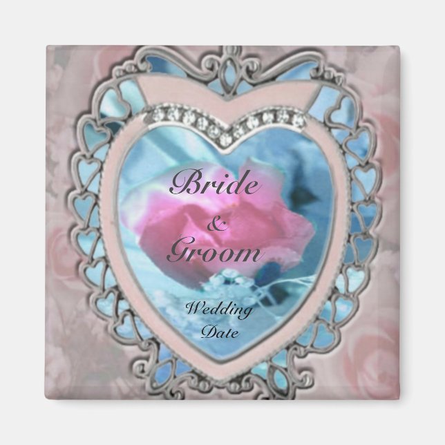 Magnet de mariage en forme de cœur (Devant)