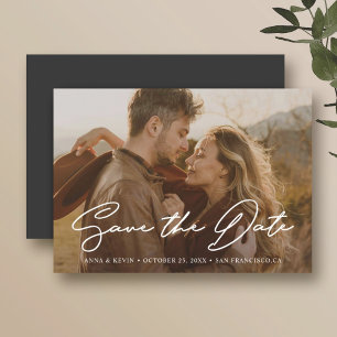 Magnet de mariage minimaliste photo pour annoncer