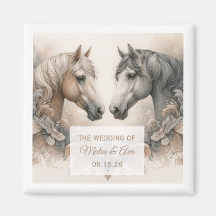 Magnet de mariage personnalisé pour les chevaux ca