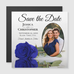 Magnet de mariage Rose Bleu Royal pour Sauvegarder