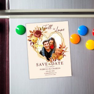 Magnet de mariage "Tombez amoureux" Enregistrez la