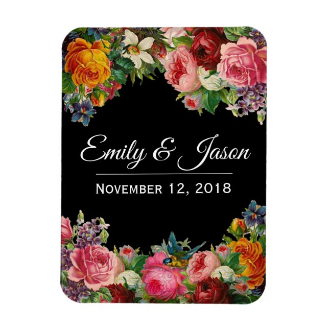 Magnet de mariage vintage dans le jardin (Vertical)