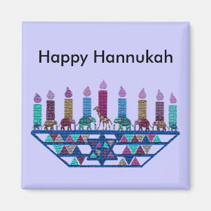 Magnet de Menorah d'étoile d'éléphant