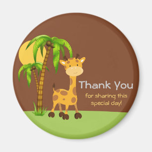 Magnet de Merci de la Giraffe mignonne