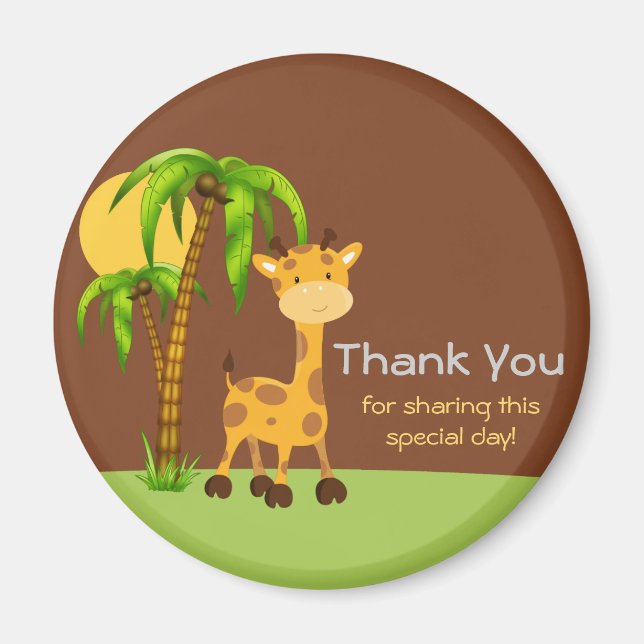 Magnet de Merci de la Giraffe mignonne (Devant)