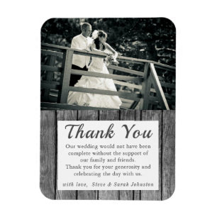 Magnet de Merci photo Mariage rustique