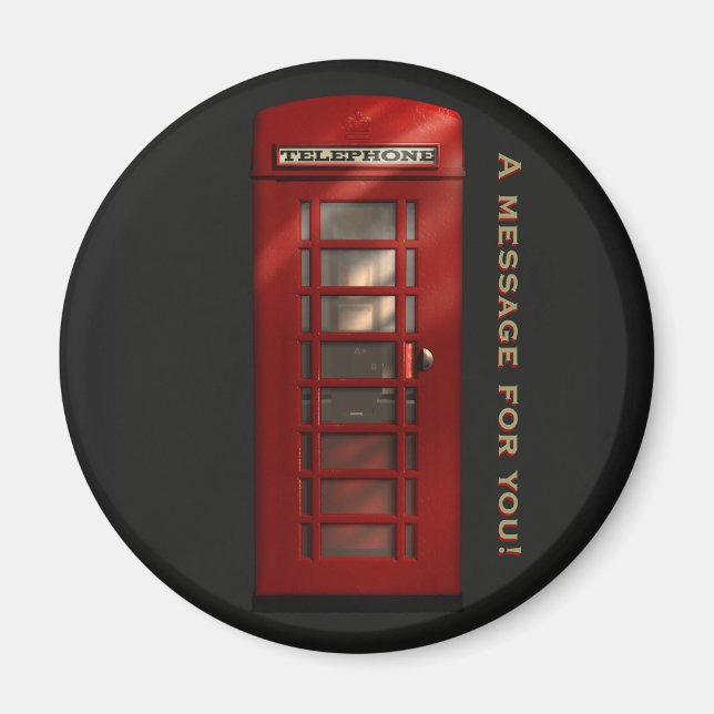 Magnet de message de boîte téléphonique rouge brit (Devant)