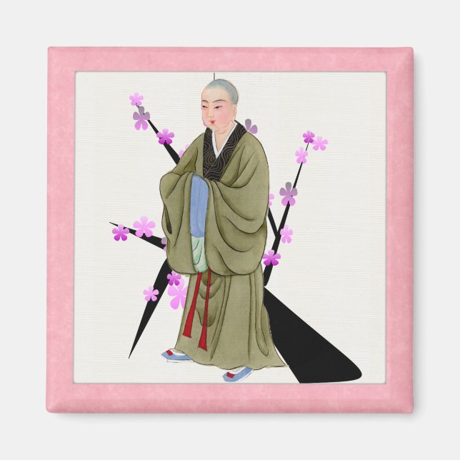 Magnet de moine bouddhiste (Devant)