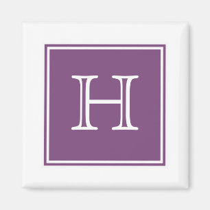 Magnet de monogramme Carré pourpre