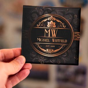 Magnet de monogramme Vintage personnalisé