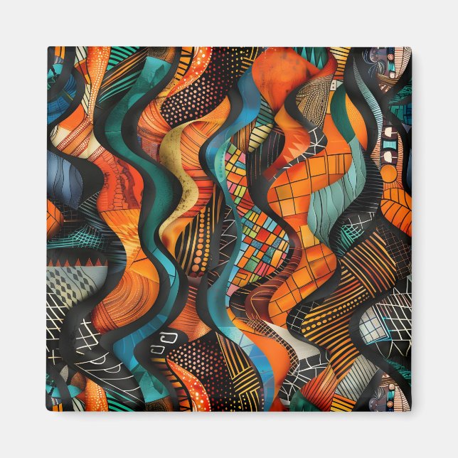Magnet de Motifs tribaux africains (Devant)