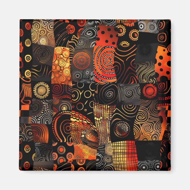 Magnet de Motifs tribaux africains (Devant)