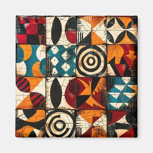 Magnet de Motifs tribaux africains (Devant)