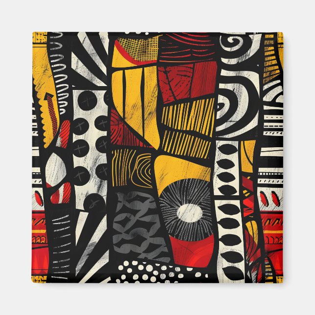 Magnet de Motifs tribaux africains (Devant)