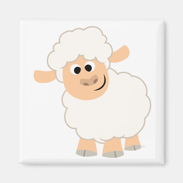 Magnet de mouton de carton mignon (Devant)