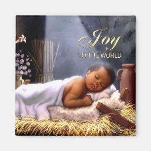 Magnet de Noël de Jésus de bébé d'Afro-améric