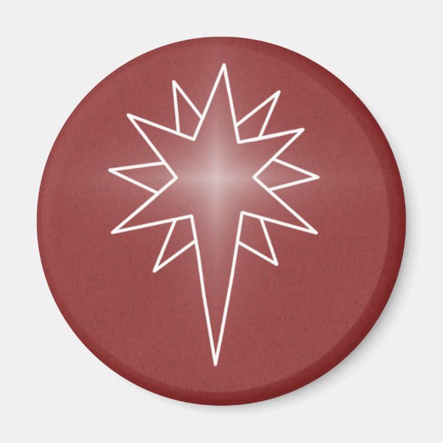 Magnet de Noël de l'étoile du Nord, rouge (Devant)