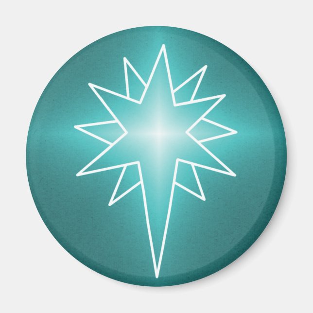 Magnet de Noël de l'étoile du Nord, Turquoise (Devant)