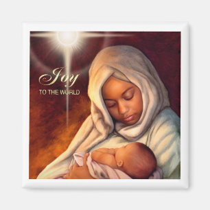 Magnet de Noël de Madonna d'Afro-américain