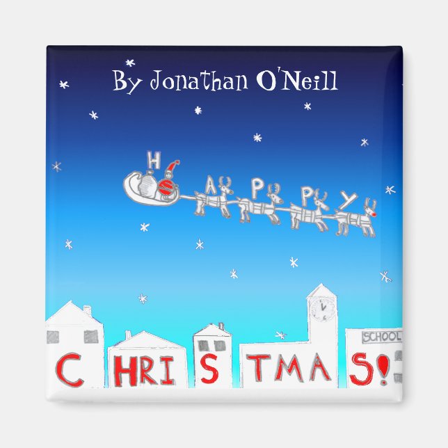 Magnet de Noël - Père Noël Par Jonathan O'Neill (Devant)