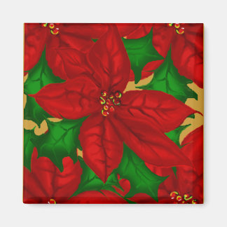 Magnet de Noël Poinsetta
