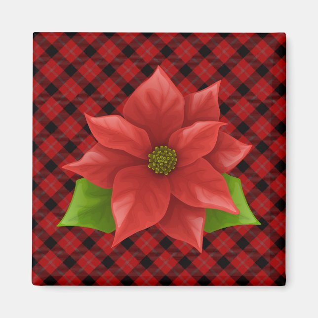 Magnet de Noël Poinsettia (Devant)