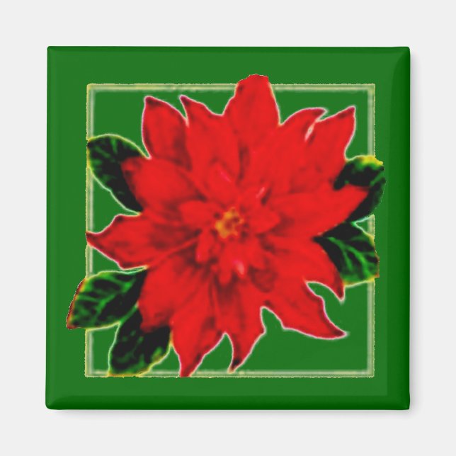 Magnet de Noël Poinsettia (Devant)