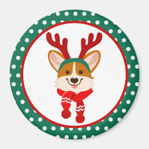 Magnet de Noël pour chien Corgi
