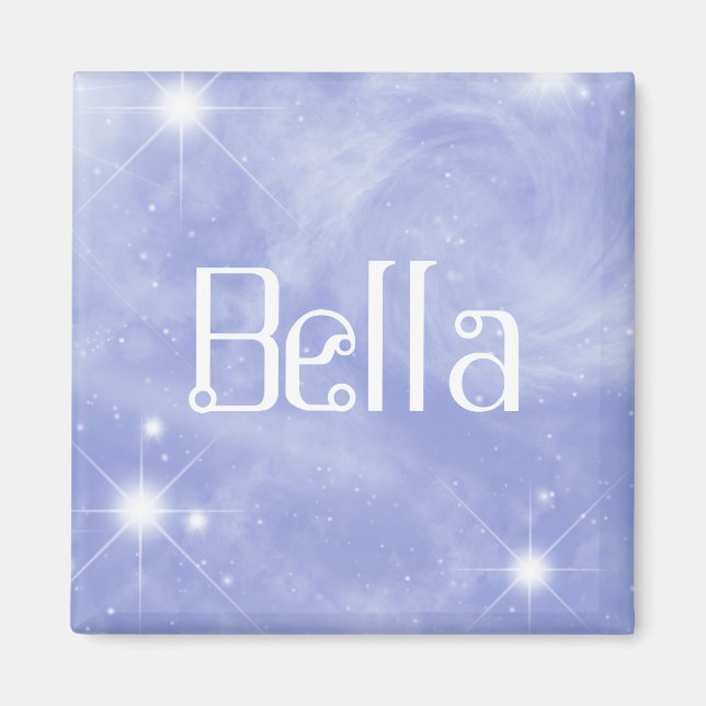 Magnet de nom de Bella modifiable | Espace étoilé (Devant)