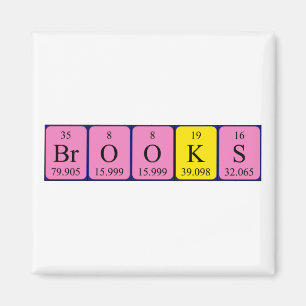 Magnet de nom de table périodique Brooks