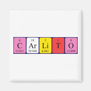 Magnet de nom de table périodique Carlito