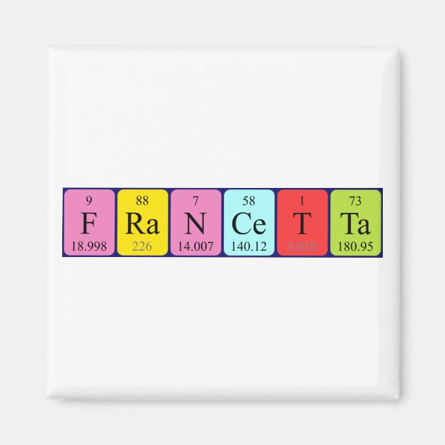 Magnet de nom de table périodique de Francetta (Devant)