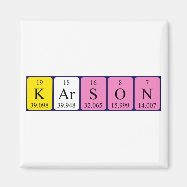 Magnet de nom de table périodique Karson (Devant)