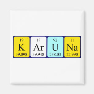 Magnet de nom de table périodique Karuna