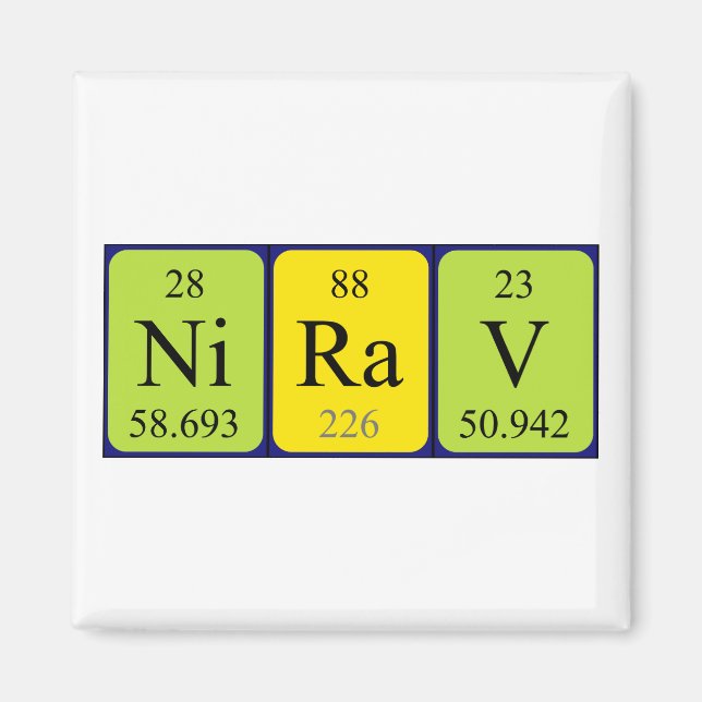 Magnet de nom de table périodique Nirav (Devant)